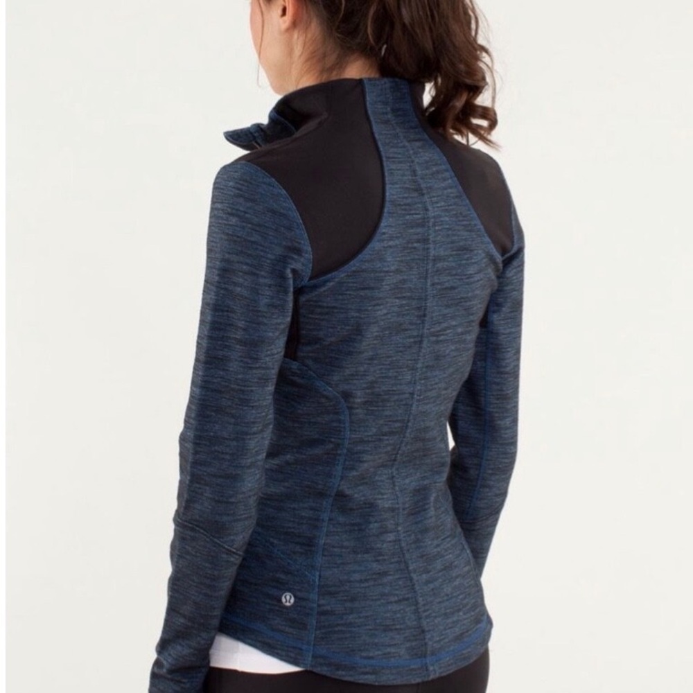 LULULEMON FORME JACKET IN SLUB DENIM BLUE/BLACK SIZE 6 - Picture 7 of 9